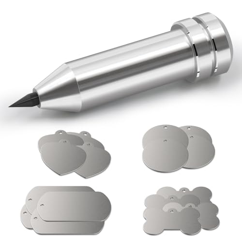 3 BUZZLETT Engraving Tip/Tool/Etching Tool, Compatible with Cricut Maker, Explore 3, Explore, Explore Air, Explore Air 2 and Explore One, with 16 Pieces of Modern Classic Silver Blank Tags& Labels - Image 1