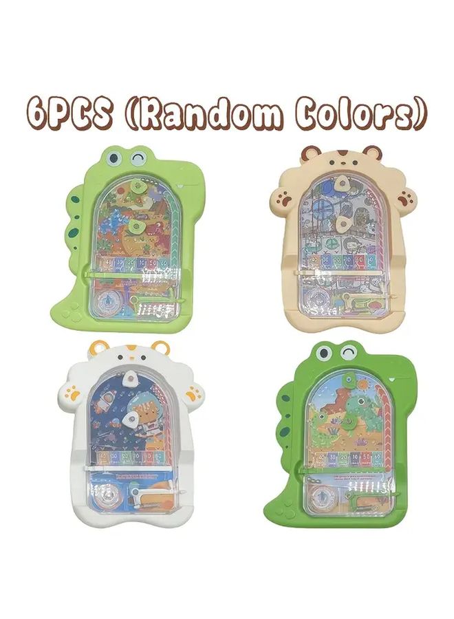 6Pcs Random Color Handheld Pinball Game Console Cute Hamster Dinosaur Toys Holiday Gifts - Image 1