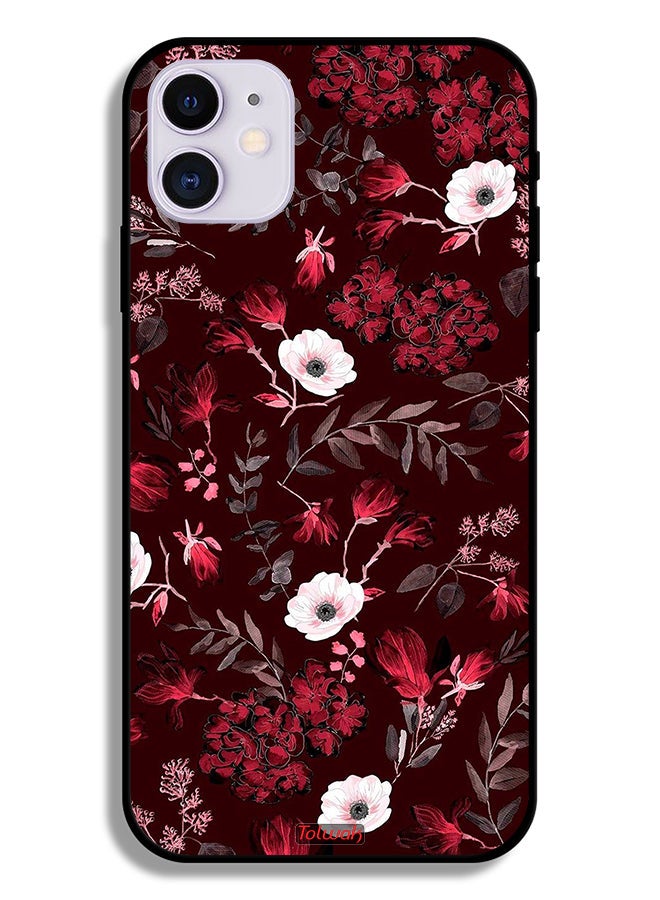 Tolwak Apple iPhone 11 Protective Case Small Flowers And Tropical Leaves - Image 2