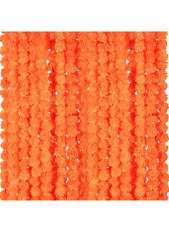 Giegxin Giegxin 15 Pack Marigold Garland for Decoration 5 ft Long Strands Faux Artificial Marigold Flowers Diwali Indian Wedding Party Mantle Decor for Día de Muertos Pooja Easter(Orange Red)  - Image 1