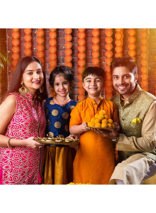 Giegxin 15 Pack Marigold Garland for Decoration 5 ft Long Strands Faux Artificial Marigold Flowers Diwali Indian Wedding Party Mantle Decor for Día de Muertos Pooja Easter(Orange Red) - Image 5