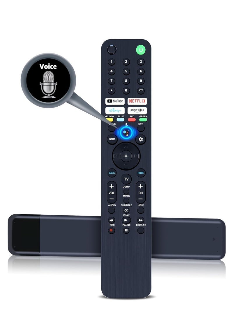 PopZa RMF-TX520U Voice Remote Control for Sony Bravia OLED/LED 4K/8K UHD Smart Google TV – Quick Access Buttons for YouTube, Netflix, Disney+, Prime Video - Image 1