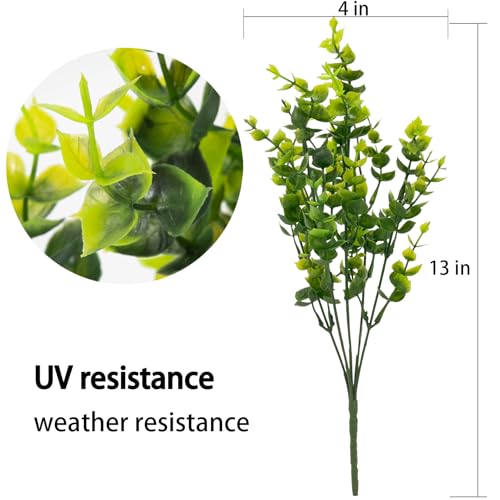 LYRWI 8 Bundles UV Resistant & Non-Fading Artificial Boxwood Shrubs - Fake Greenery Plants for Outdoor Indoor, Farmhouse, Garden, Porch, Patio, Wedding Decoration - Image 2
