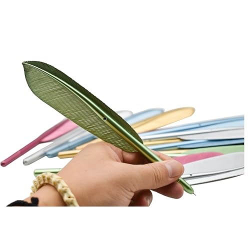 Lopenle 15 PCS Novelty Feather Pens Funny Fancy Artificial Feather Gel Pens Black Ink Stylish Women Quill Writing Pens For Home School Office Bithday Christmas Party Gift Wedding Bridal - Image 3