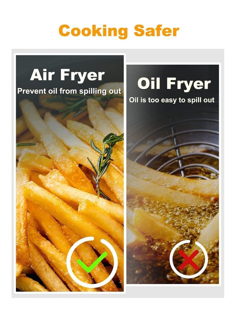 Air Fryer Silicone Pot, Easy Cleaning Air fryer Oven Accessories, Replacement of Parchment Paper Liners, Food Safe Reusable Air Fryer Basket, for 6QT or Bigger, Square - 8.1'' X 2.0'', Grey - Image 5