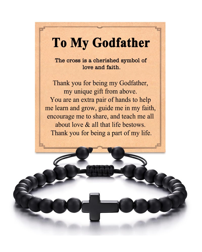 Tarsus Godfather Gifts from Godchild, Godfather Proposal Gifts Cross Bracelet for Men, Religious Catholic Christian Fathers Day - Image 1