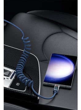 MX063 Type C To Type C Spring Digital Display Data Cable, Navy