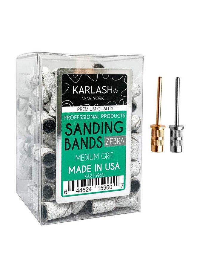 Karlash Professional Nail Sanding Bands Zebra Medium Grit File + Free 2 Mandrel (1 Pack) - Image 1