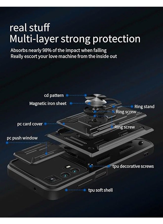 General - For Motorola Edge 20 Pro case, magnetic ring with sliding camera mount function, with card clip, for Motorola Edge 20 Pro - Image 1