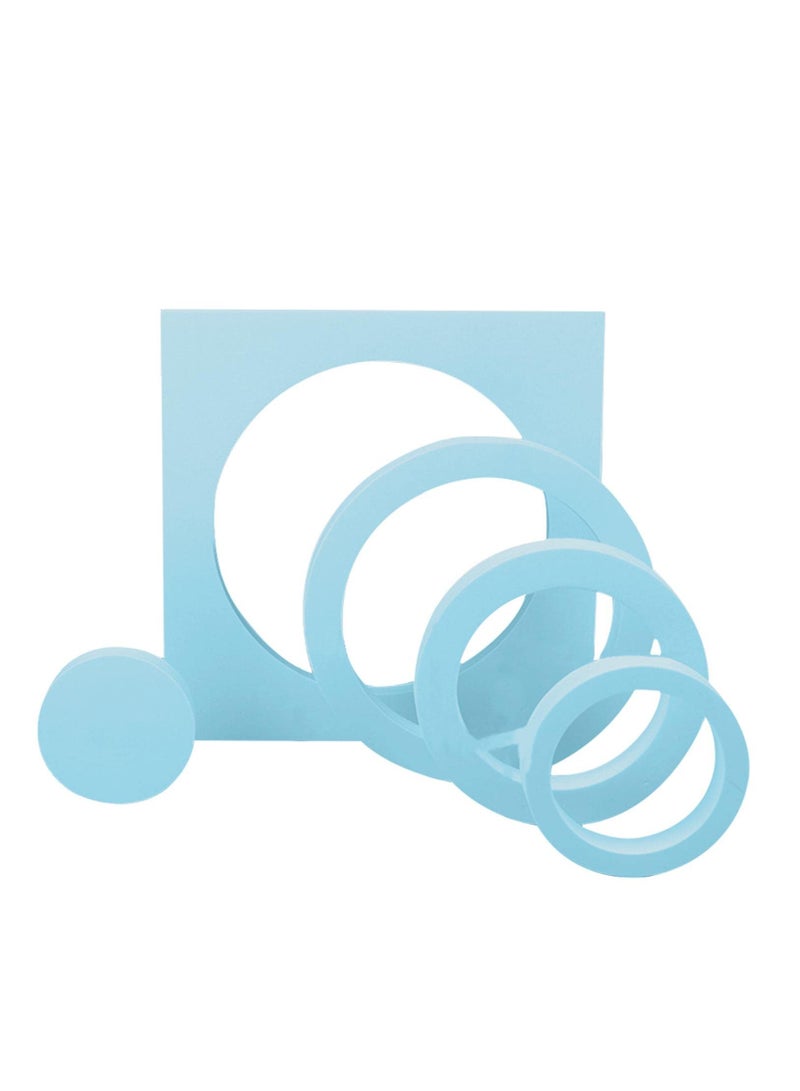 5pcs Hard Foam Geometric Cube Life Photo Photography Material Fotografia Shoot Props for Jewelry Toiletries Makeup Tools (Light Blue) - Image 1