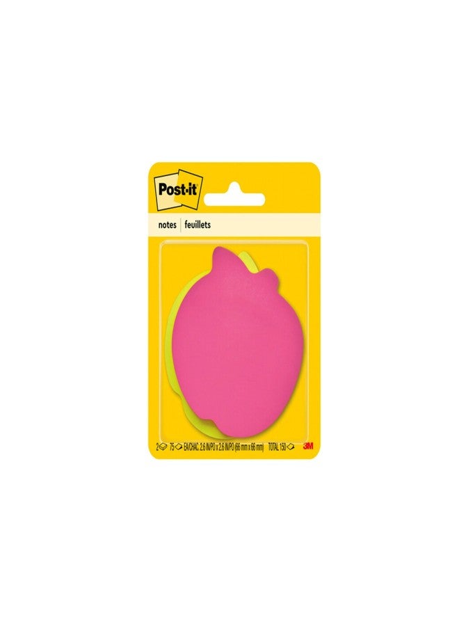 Post-it Notes, Apple Shape, Assorted Colors, 2.6x2.6 in, 2 Pads, 75 Sheets/Pad (7350-APL) - Image 1