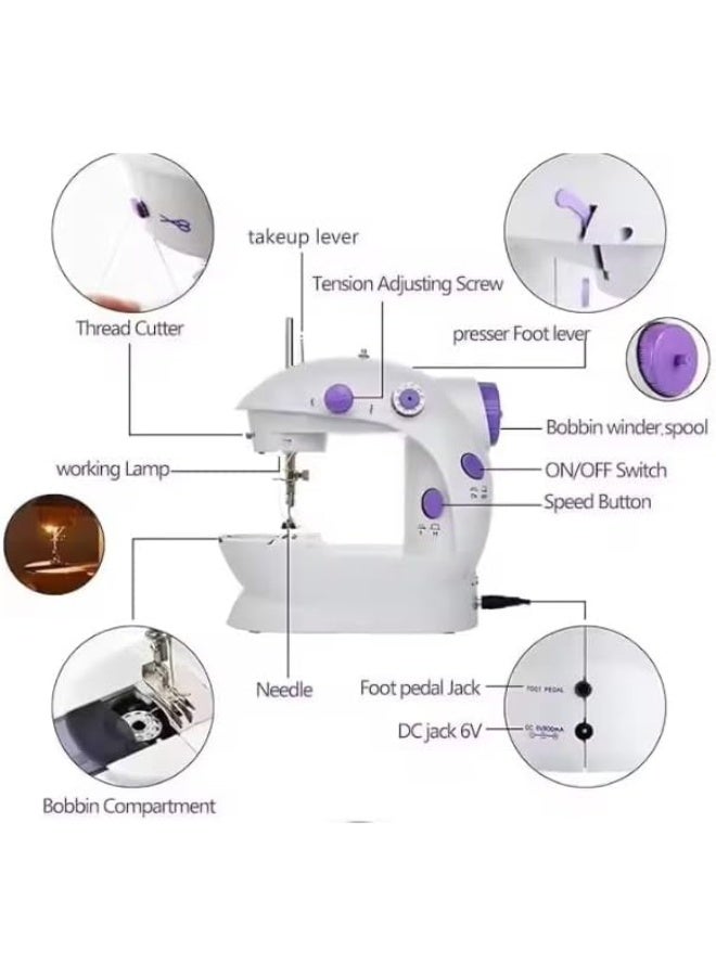 ماكينة خياطة صغيرة محمولة، مثالية للإصلاحات السريعة والمشاريع الصغيرة، مصدر طاقة كهربائي وببطارية صغيرة وتستخدم في الحمل اليدوي سهلة الحمل والتخزين في أي مكان - Image 3