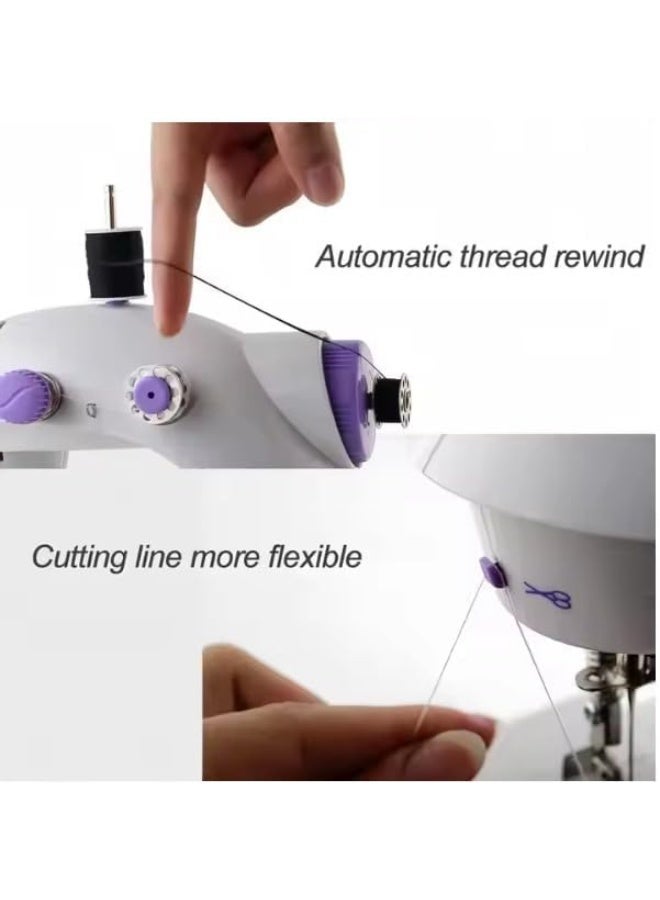 ماكينة خياطة صغيرة محمولة، مثالية للإصلاحات السريعة والمشاريع الصغيرة، مصدر طاقة كهربائي وببطارية صغيرة وتستخدم في الحمل اليدوي سهلة الحمل والتخزين في أي مكان - Image 5
