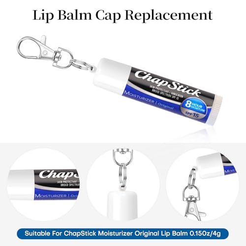Rolitwils Chapstick Holder Keychain 2 Pcs - Lip Balm Holder for ChapStick Original 0.15oz - Lip Balm Holder with Secure Metal Keyring for Cute Women Gifts/Backpack Accessories - Image 2