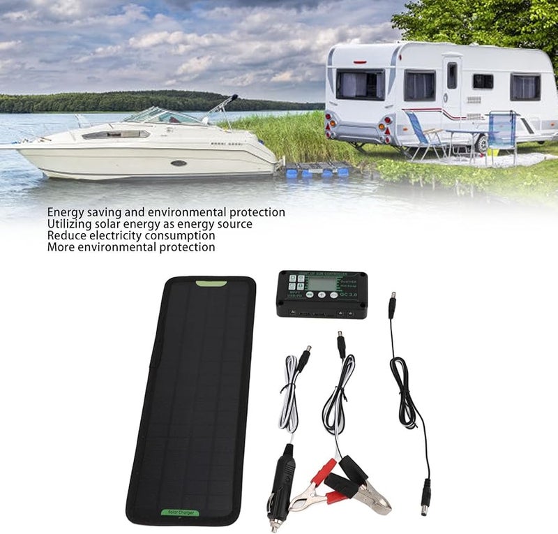 12V 24V Solar Battery Charger Kit Portable Power Supply For Car Motorcycle Marine - Image 4