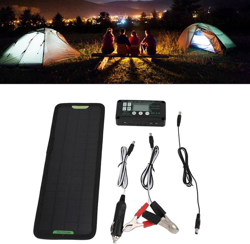 12V 24V Solar Battery Charger Kit Portable Power Supply For Car Motorcycle Marine - Image 3