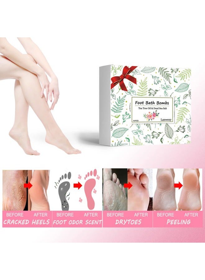 Lanwexy Bath Foot Bombs, 16 Pack Foot Soak with Bath Salt and Tea Tree Oil. Organic Natural Handmade Aroma Pure Essential Oil Bubble Foot Balls for Foot Callus, Dry Cracked, Stubborn Foot Odor Scent. - Image 2