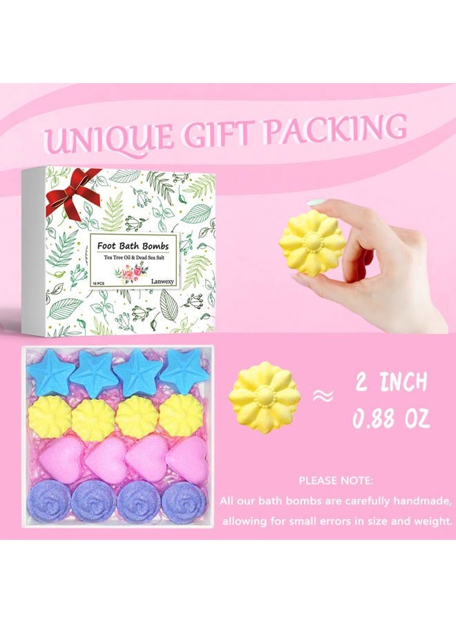 Lanwexy Bath Foot Bombs, 16 Pack Foot Soak with Bath Salt and Tea Tree Oil. Organic Natural Handmade Aroma Pure Essential Oil Bubble Foot Balls for Foot Callus, Dry Cracked, Stubborn Foot Odor Scent. - Image 5