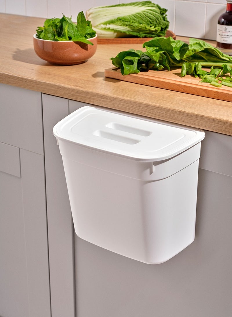 Small Turkish Hanging Trash Can for Kitchen with Lid for Under Sink or Countertop Wall Mounted for Storage Cabinet and Countertop Polypropylene - Image 2