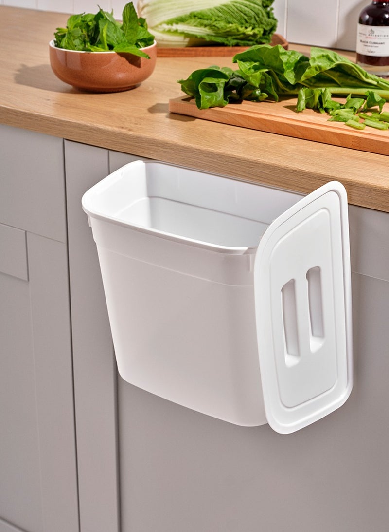 Small Turkish Hanging Trash Can for Kitchen with Lid for Under Sink or Countertop Wall Mounted for Storage Cabinet and Countertop Polypropylene - Image 3