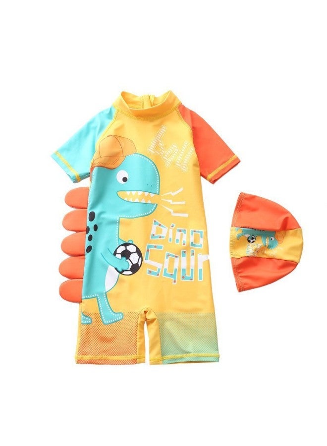Children's Swimsuit, Boy's One-piece Swimsuit, Korean Dinosaur Hooded Swimsuit, Long-sleeved Beach Suit, Hot Spring Swimsuit