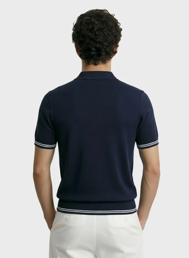 The Indian Garage Co Men Slim Fit Solid Polo Neck Half Sleeves Polo T-Shirt