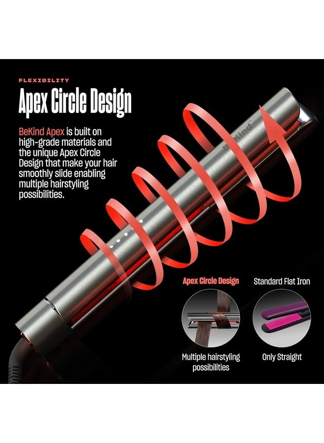 BeKind Apex 2-in-1 Hair Straightener Flat Iron, Straightener and Curler for All Hairstyles, 15s Fast Heating, Temperature Memory, Gift for Girls Women (Galaxy Gray) - Image 1