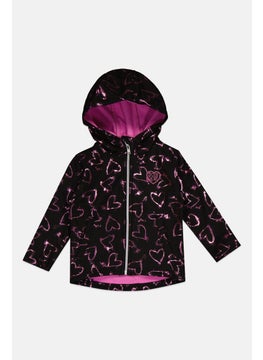 Body Glove Toddlers Girl Graphic Print Jacket, Black  - Image 1