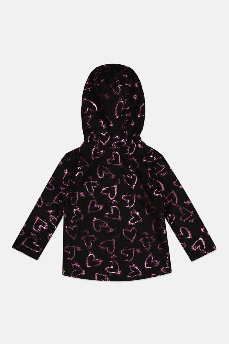 Body Glove Toddlers Girl Graphic Print Jacket, Black - Image 2