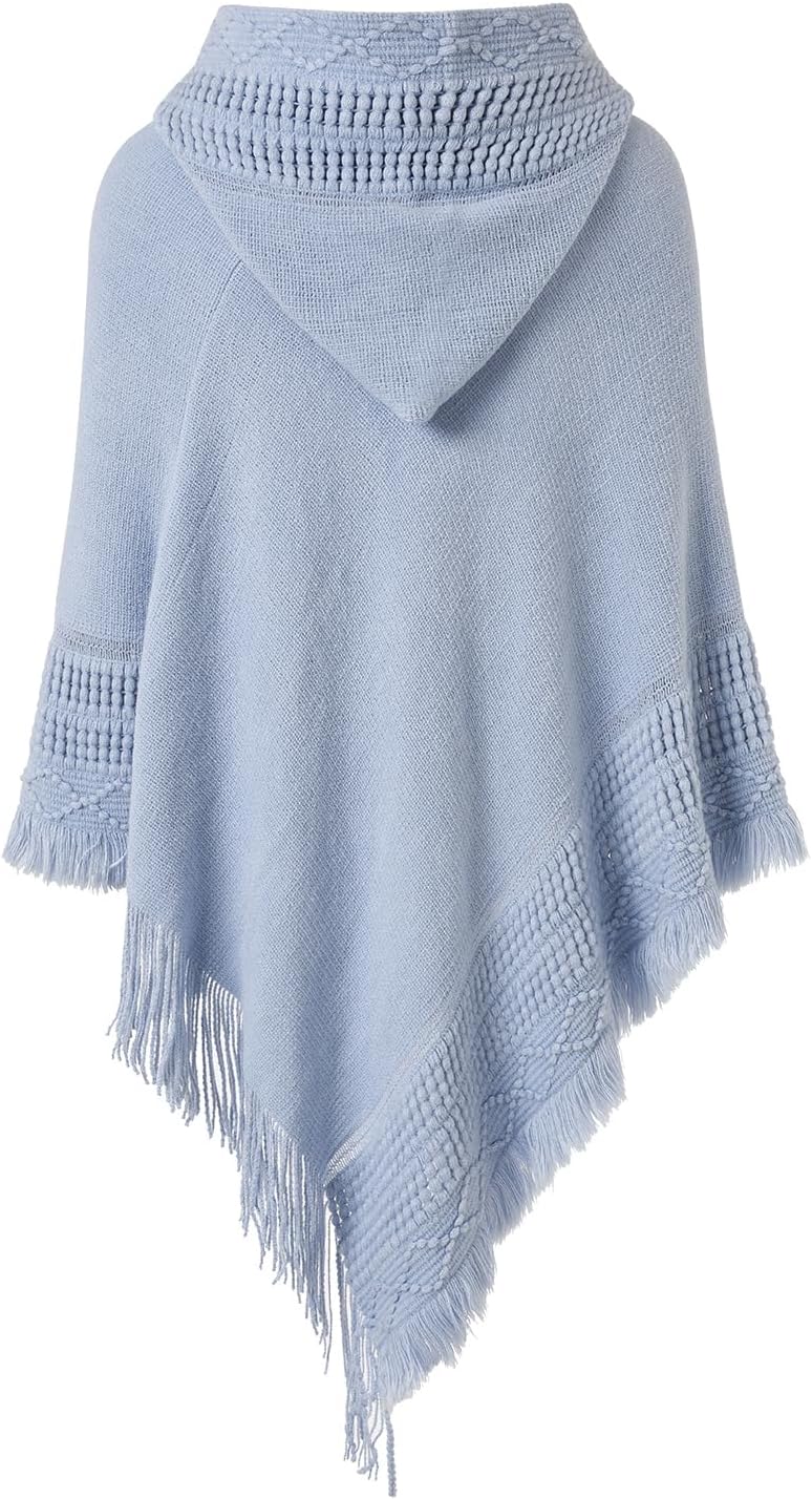 Ferand Ladies' Hooded Cape with Fringed Hem, Crochet Poncho Knitting Patterns for Women - Image 2