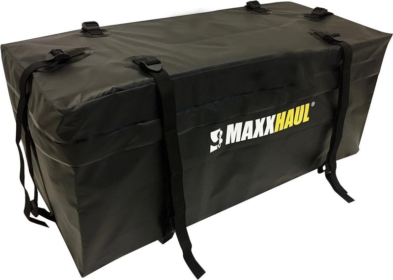 MaxxHaul 50912 Soft Shell Cargo Carrier Bag for Hitch Mount Cargo Rack  Heavy Duty and Water Resistant 47 inch x 20 inch x 20 inch Black with Tie Down Straps