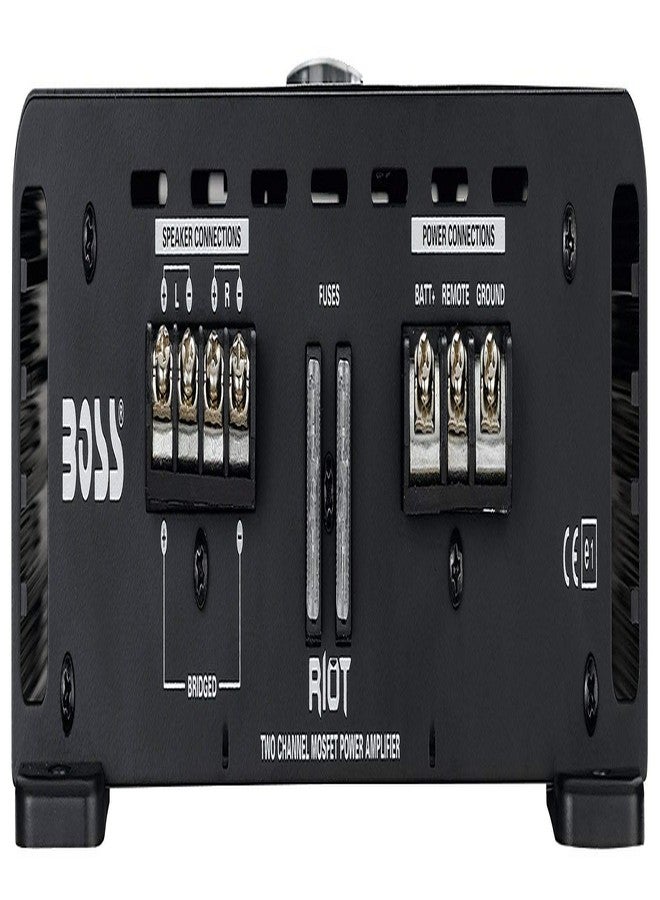 BOSS Audio Systems R3002 Riot Series Car Audio Amplifier - 600 High Output, 2 Channel, 2/8 Ohm, High/Low Level Inputs, High/Low Pass Crossover, Full Range, Hook Up to Stereo and Subwoofer, Class AB - Image 5