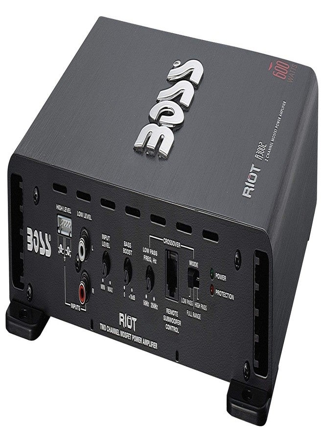 BOSS Audio Systems R3002 Riot Series Car Audio Amplifier - 600 High Output, 2 Channel, 2/8 Ohm, High/Low Level Inputs, High/Low Pass Crossover, Full Range, Hook Up to Stereo and Subwoofer, Class AB - Image 4