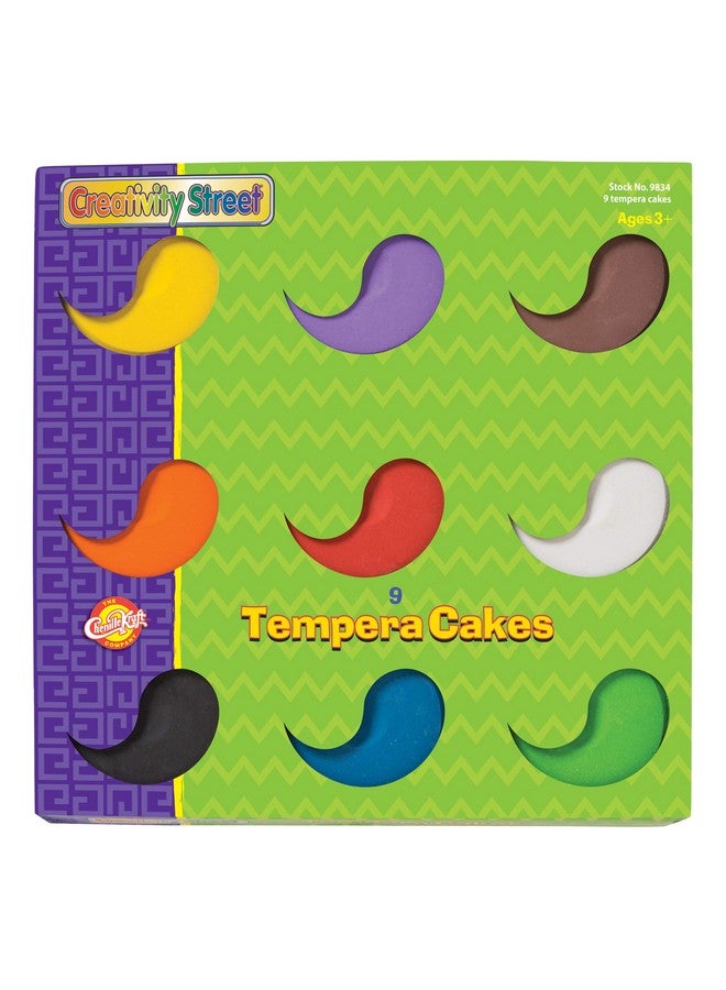 Chenille Kraft Creativity Street Chenille Kraft Tempera Cakes 9 Assorted Colors, 1 Count (Pack of 1) - Image 2