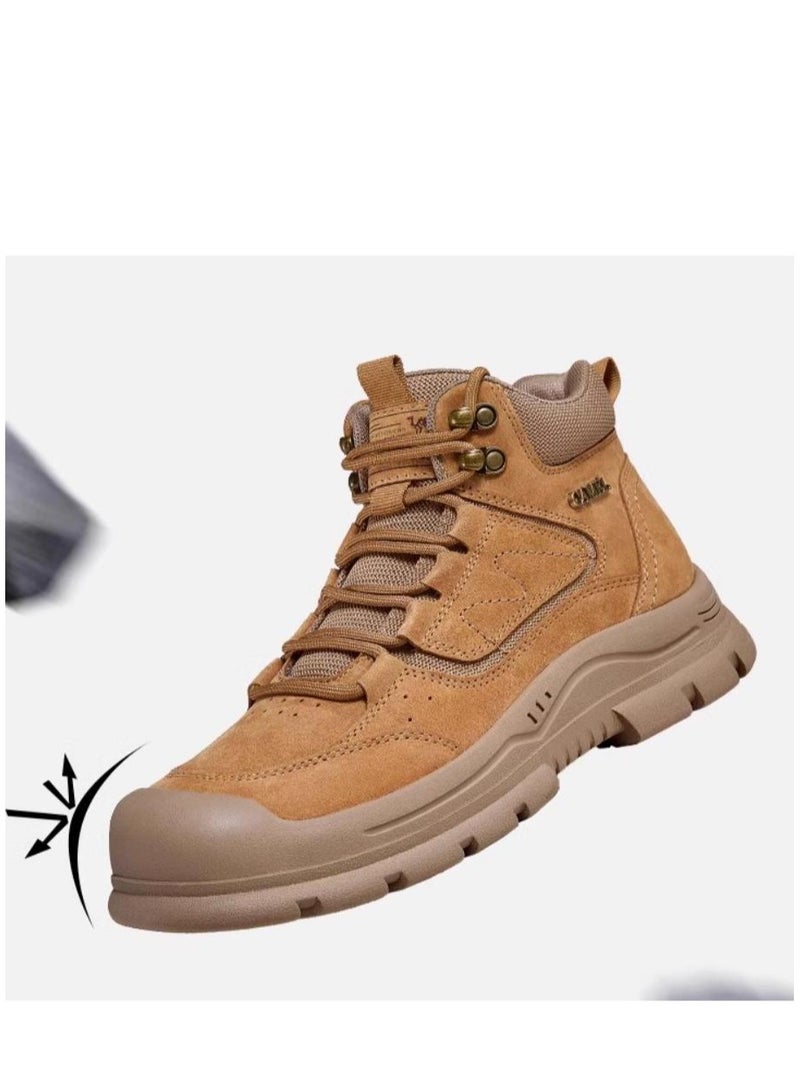 camel New Fashion Boots With High Height, Thick Sole, Anti Slip, Retro High Top, Outdoor Workwear, Martin Boots - Image 2