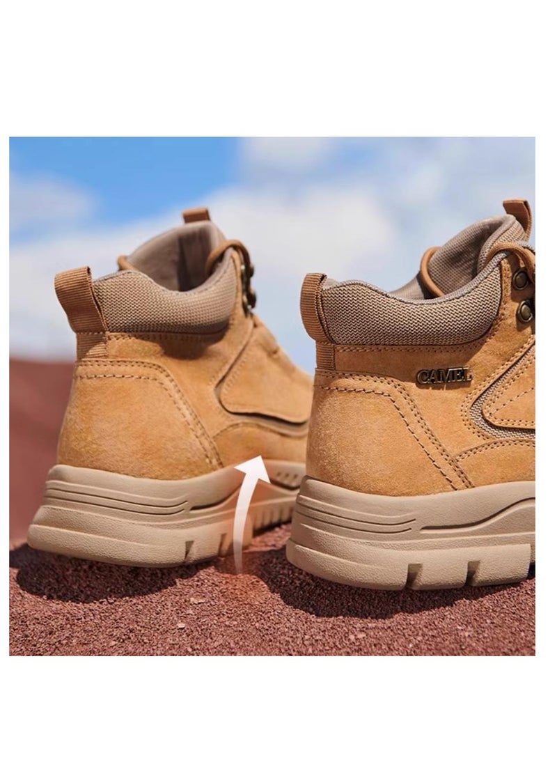 camel New Fashion Boots With High Height, Thick Sole, Anti Slip, Retro High Top, Outdoor Workwear, Martin Boots - Image 3