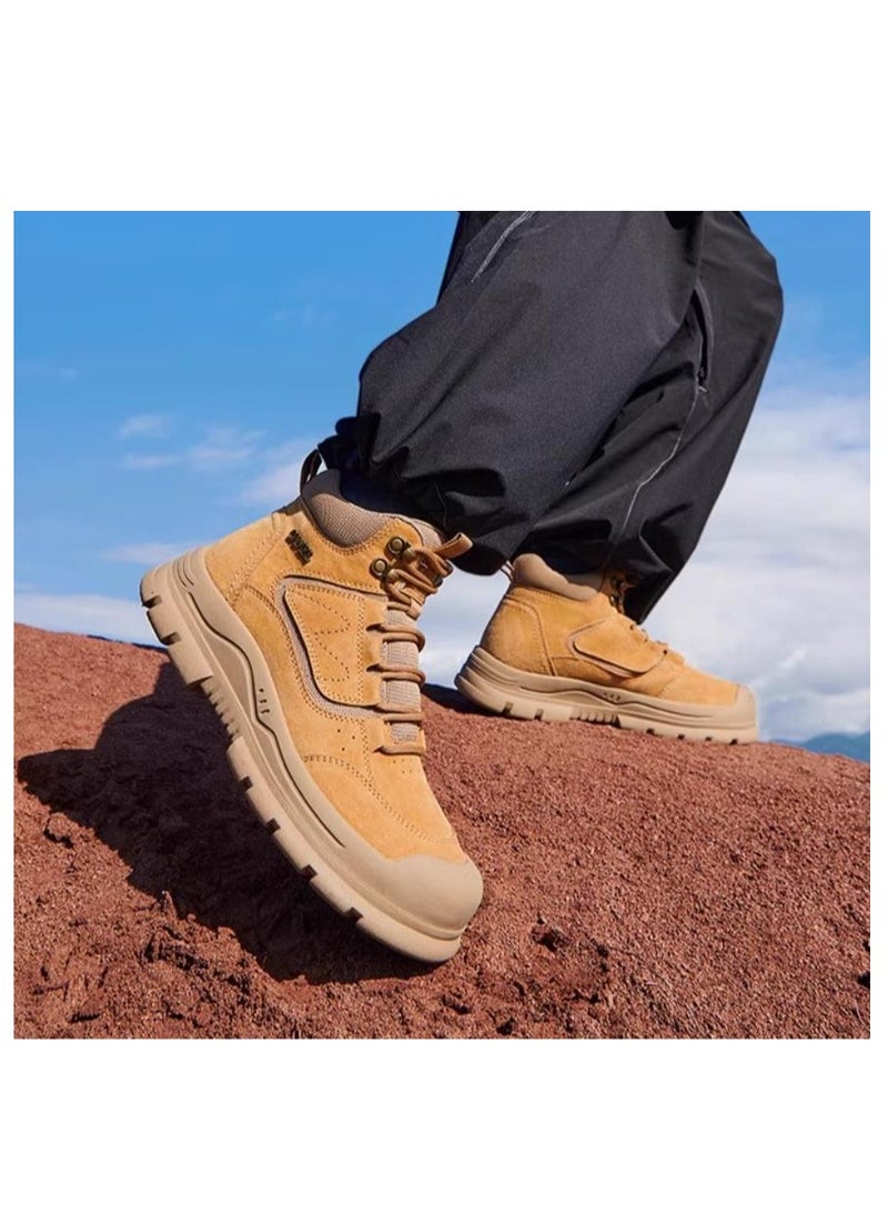 camel New Fashion Boots With High Height, Thick Sole, Anti Slip, Retro High Top, Outdoor Workwear, Martin Boots - Image 4