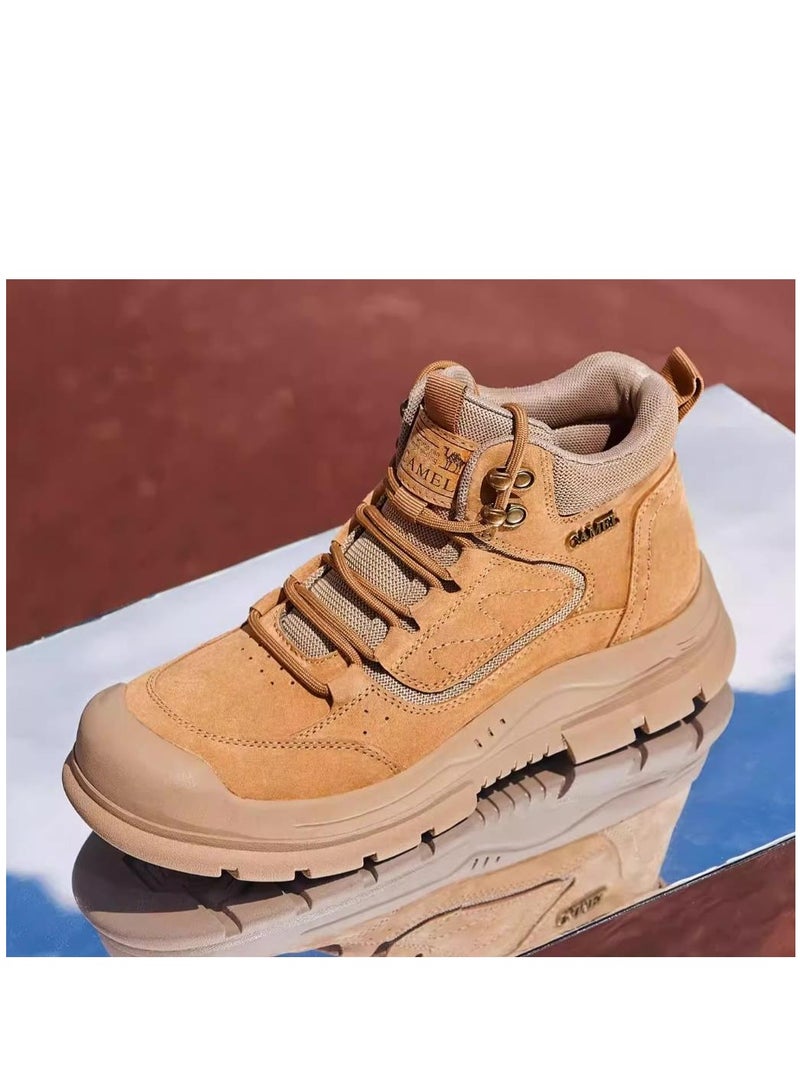 camel New Fashion Boots With High Height, Thick Sole, Anti Slip, Retro High Top, Outdoor Workwear, Martin Boots - Image 5