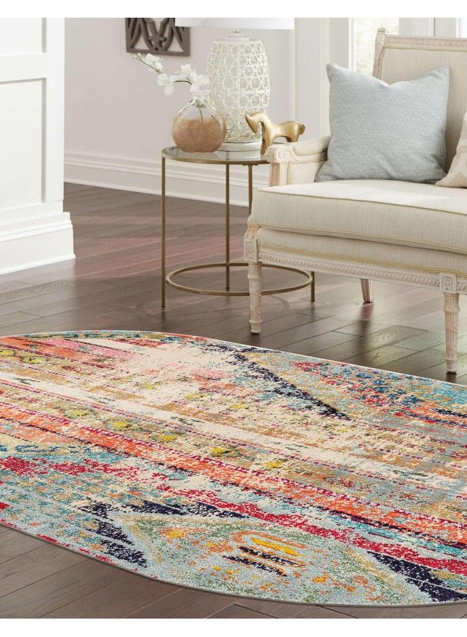 Unique Loom سجادة منطقة مجموعة سيدونا يوسمايت (3' 3" × 5' 3" بيضاوي متعدد الأزرق) - Image 5