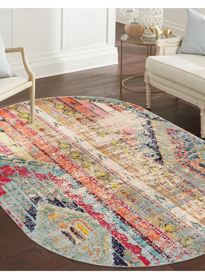 Unique Loom سجادة منطقة مجموعة سيدونا يوسمايت (3' 3" × 5' 3" بيضاوي متعدد الأزرق) - Image 4