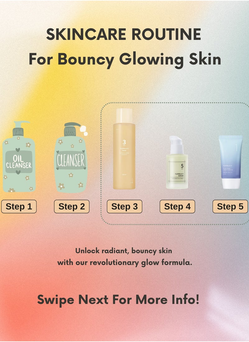 numbuzin Total Skin Renewal System - No.3 Super Glowing Essence Toner, No.5 Goodbye Blemish Serum - No.1 Pure Glass Clean Tone Up  - Image 3