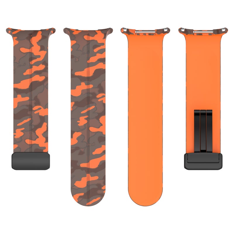 For Samsung Galaxy Watch 7 Ultra Camouflage Magnetic Buckle Silicone Strap Printed Folding Buckle Wristband - Image 4