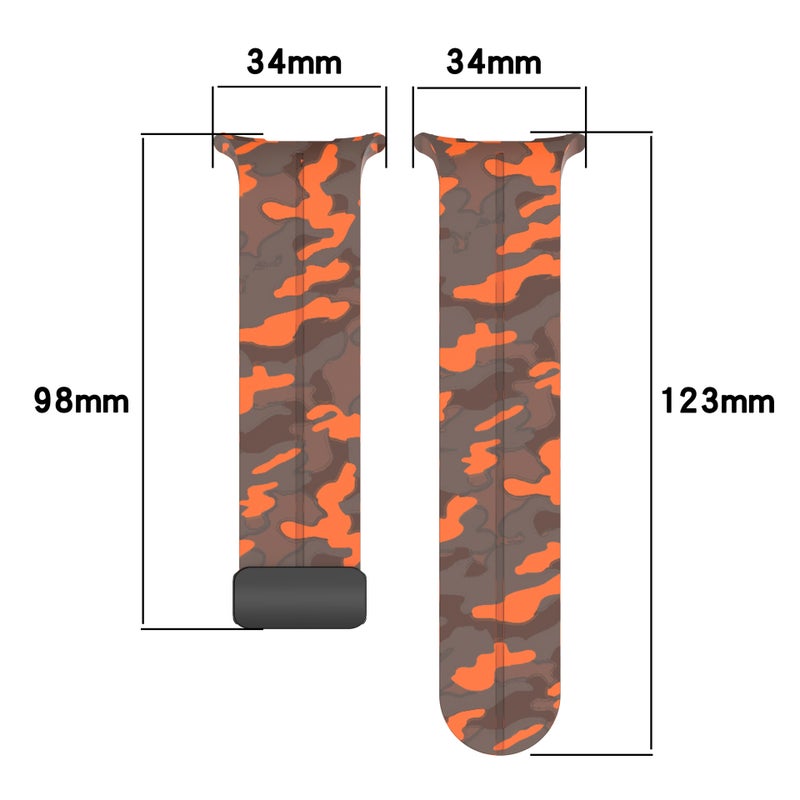For Samsung Galaxy Watch 7 Ultra Camouflage Magnetic Buckle Silicone Strap Printed Folding Buckle Wristband - Image 3