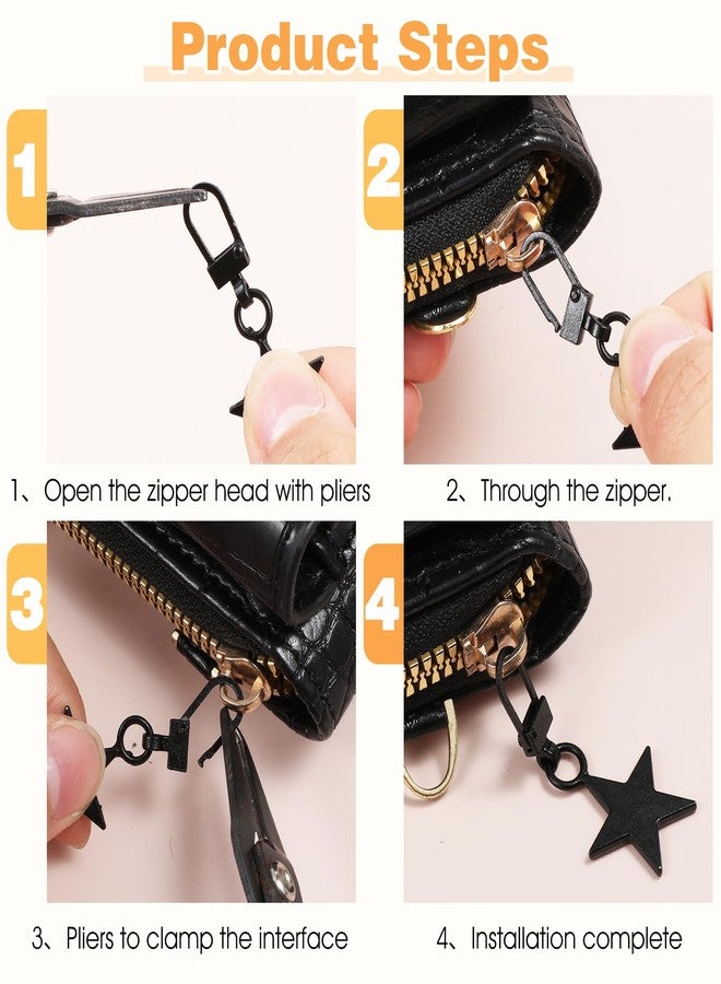 Oruola 10pcs Decorative Zipper Pulls,Replacement Zipper Pull,Star Zipper,Metal Star Zipper Pulls Replacement for Luggage Backpacks Purses Jackets Handbags Keychain DIY Crafts Jewellery Making 5 Colors - Image 3