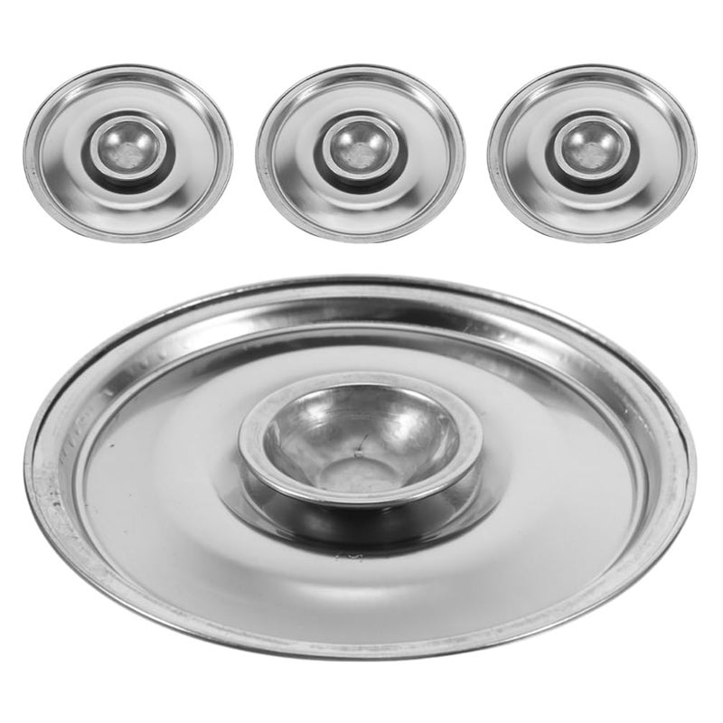 غطاء قدر من الفولاذ المقاوم للصدأ مقاس 10.5 × 10.5 × 1 سم، غطاء وعاء مطبخ فضي - Image 2
