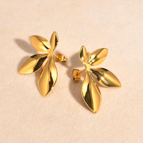 MEENAZ Earrings for Women Girls | Anti tarnish Gold Hoops | Studs | Ear Tops | Trendy | Fancy | Stylish | Aesthetic Jewellery | Accessories for Everyday Wear Ear rings Stainless steel Korean design - Image 5