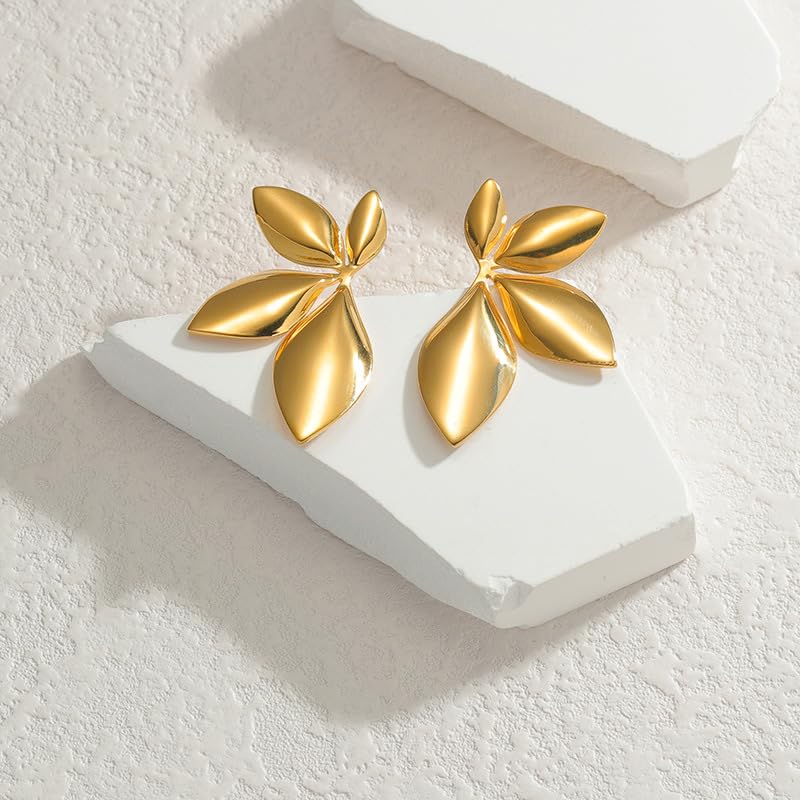 MEENAZ Earrings for Women Girls | Anti tarnish Gold Hoops | Studs | Ear Tops | Trendy | Fancy | Stylish | Aesthetic Jewellery | Accessories for Everyday Wear Ear rings Stainless steel Korean design - Image 3