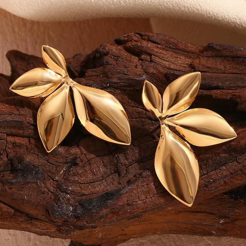 MEENAZ Earrings for Women Girls | Anti tarnish Gold Hoops | Studs | Ear Tops | Trendy | Fancy | Stylish | Aesthetic Jewellery | Accessories for Everyday Wear Ear rings Stainless steel Korean design - Image 4