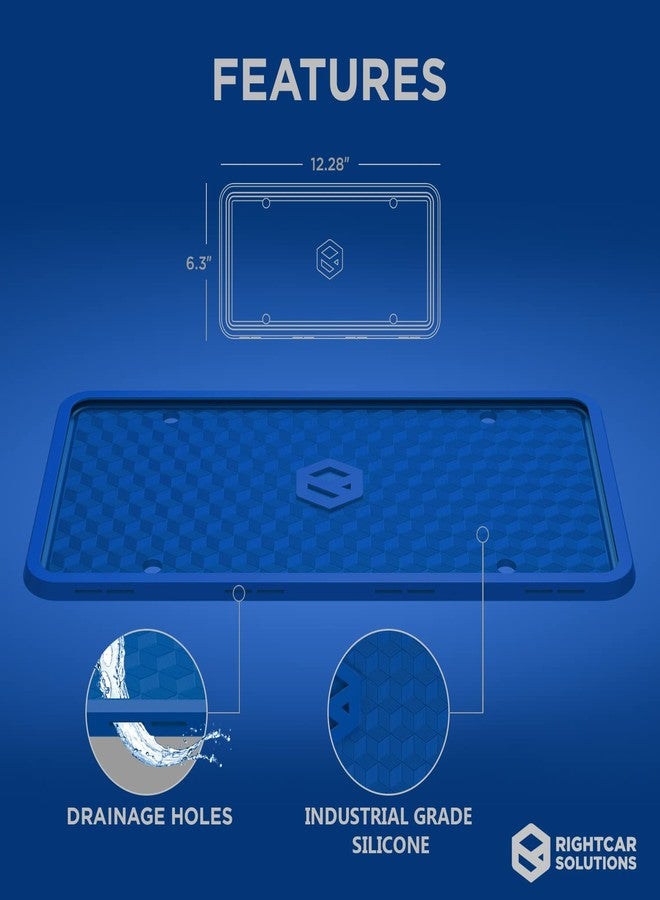 Rightcar Solutions Silicone License Plate Frame | The Original Premium Grade Silicone Car Plate Frame | Rust Proof, Rattle Proof, Weather Proof License Plate Holder (Blue) - Image 3