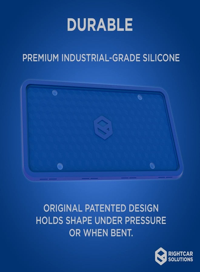 Rightcar Solutions Silicone License Plate Frame | The Original Premium Grade Silicone Car Plate Frame | Rust Proof, Rattle Proof, Weather Proof License Plate Holder (Blue) - Image 2